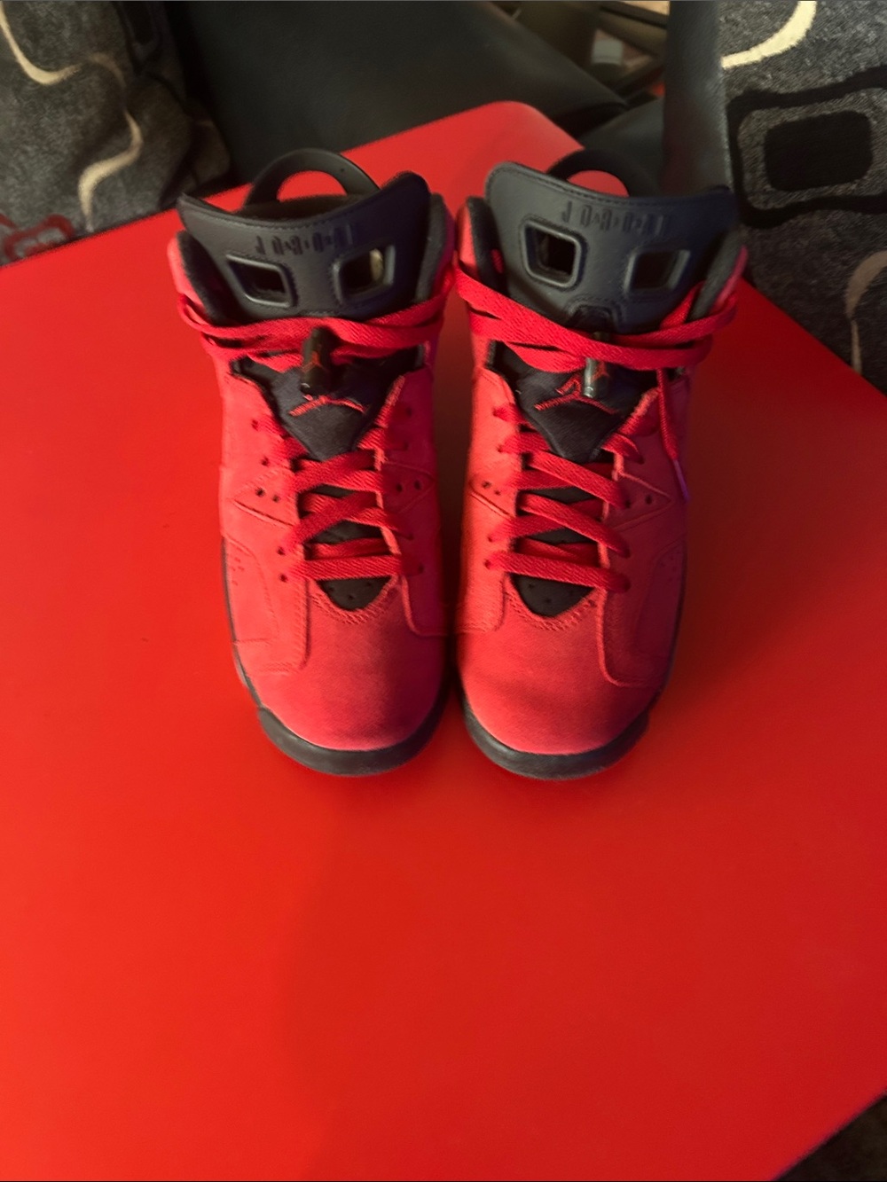 Kids Red High-Top Sneakers with Black Accents